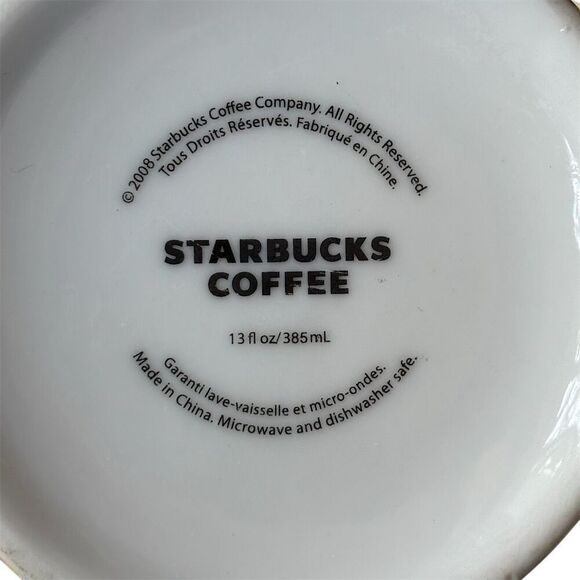 Starbucks 2008 Multicolor Striped Ceramic Coffee Mug 13 oz - Picture 5 of 5